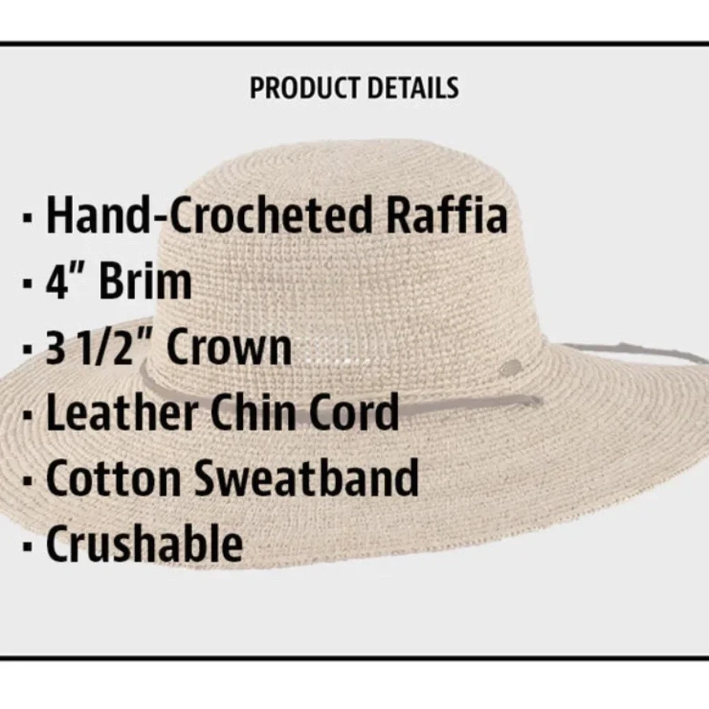 Handcrafted Since 1921 Scala Women's Tan Straw Hat with Brown Band - Picture 5 of 6